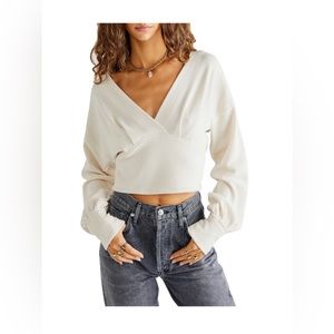 NWT Free People All Nighter long sleeve crop top